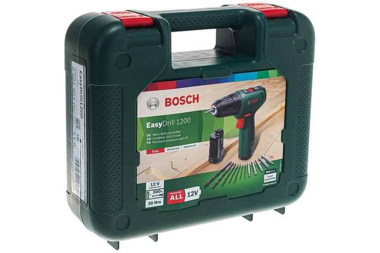 Дрель-шуруповерт аккумуляторная Bosch EasyDrill 1200 (2 акк.), набор сверл и бит фото 10