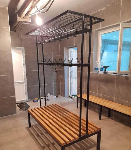 Вешалка для одежды двойная с полкой, под заказ фото 1