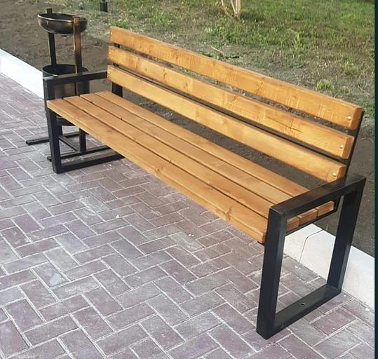 Скамья со спинкой 1500×360 мм, под заказ фото 2