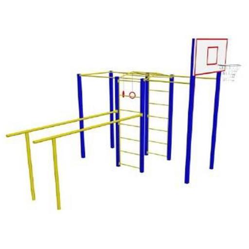 Гимнастический комплекс с баскетбольным щитом под заказ, код 8601-0201-0107 фото 1