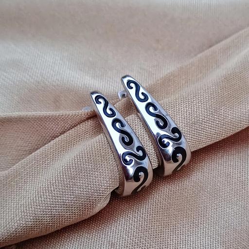 Комплект серебряный «Раушан» с национальным узором, серьги и кольцо, размер 19 фото 3