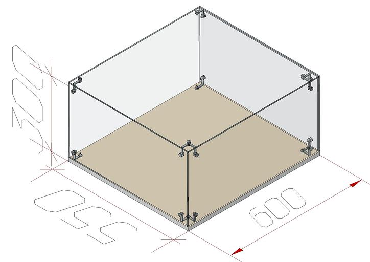 Настольная нейтральная кондитерская витрина без полок прямой фасад фото 1