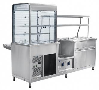 Прилавок-витрина Abat ПВХМ-70КМУ арт.21000802008 нерж витрина слева холодильный мармитный фото 4