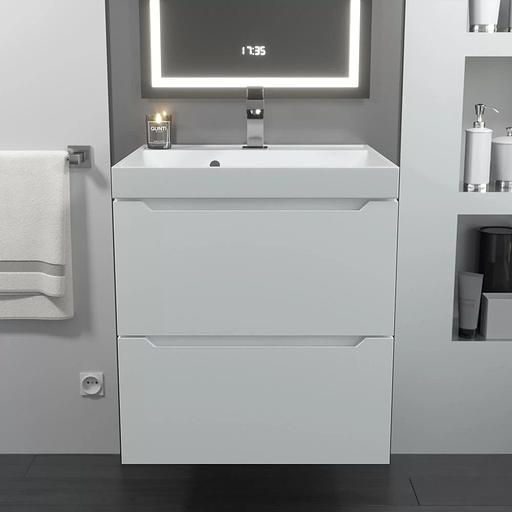 Тумба под раковину для ванной Uperwood Tanos 50 см, подвесная, белая матовая фото 3