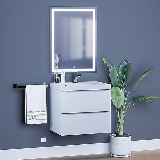 Тумба под раковину для ванной Uperwood Tanos 60 см, подвесная, белая матовая фото 7