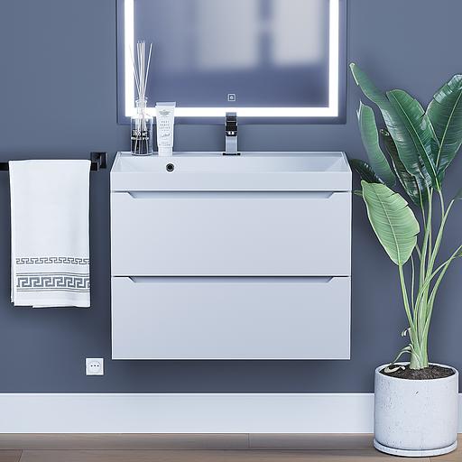 Тумба под раковину для ванной Uperwood Tanos 70 см, подвесная, белая матовая фото 1