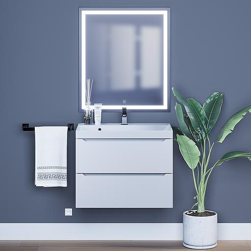 Тумба под раковину для ванной Uperwood Tanos 70 см, подвесная, белая матовая фото 4