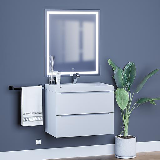 Тумба под раковину для ванной Uperwood Tanos 70 см, подвесная, белая матовая фото 5