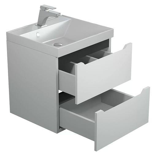 Тумба под раковину для ванной Uperwood Tanos 50 см, подвесная, белая/графит фото 6