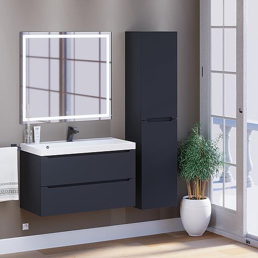 Тумба под раковину для ванной Uperwood Tanos 90 см, подвесная, черная матовая фото 7