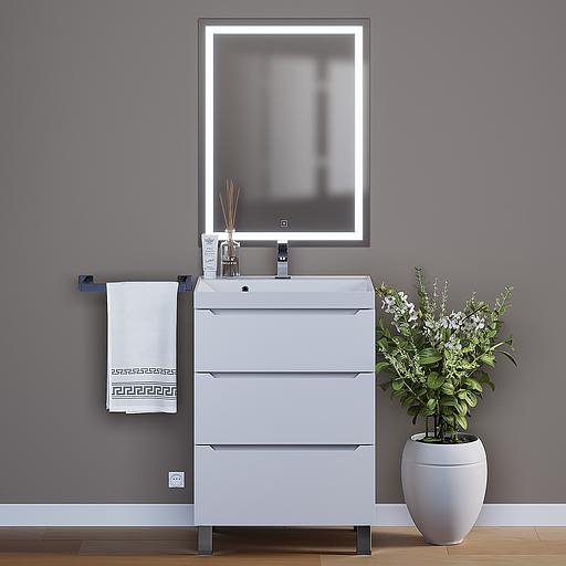 Тумба под раковину для ванной Uperwood Tanos 60 см, напольная, белая, 3 ящика фото 6