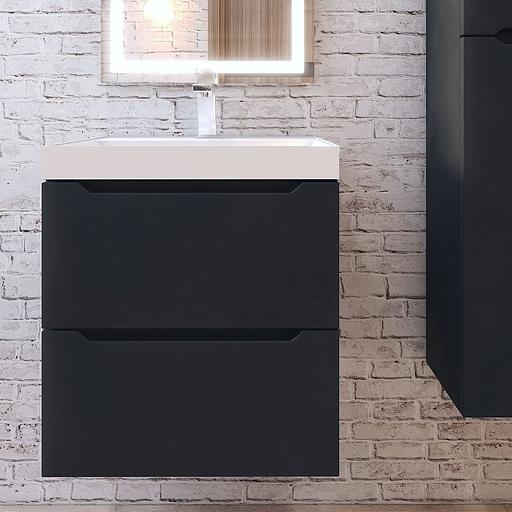 Тумба под раковину для ванной Uperwood Tanos New 50 см, подвесная, черная фото 1