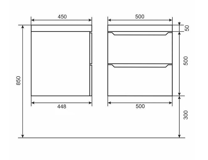 Тумба с раковиной для ванной Uperwood Tanos New 50 см, подвесная, белая фото 5