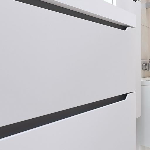 Тумба с раковиной для ванной Uperwood Tanos New 50 см, подвесная, белая/графит фото 4