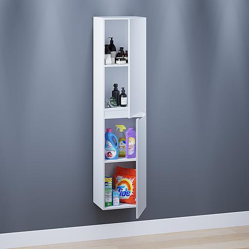 Шкаф-пенал для ванной Uperwood Tanos 33*37*150 см, подвесной, белый, левый фото 2