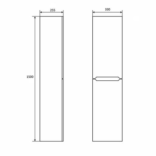 Шкаф-пенал для ванной Uperwood Tanos 33*37*150 см, подвесной, черный матовый правый фото 4