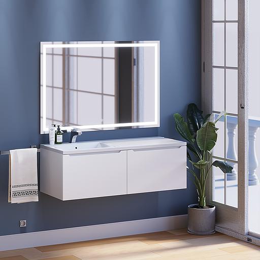 Тумба под раковину для ванной Uperwood Tanos 120 см, подвесная, левая, белый фото 2