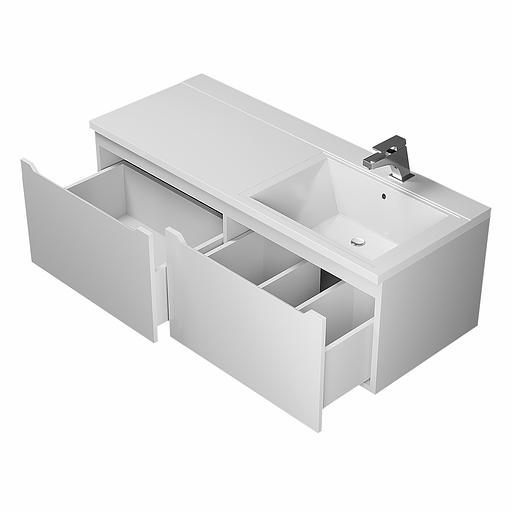 Тумба под раковину для ванной Uperwood Tanos 120 см, подвесная, правая, белый фото 6