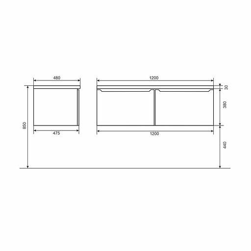Тумба под раковину для ванной Uperwood Tanos 120 см, подвесная, правая, белый фото 7