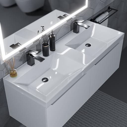 Раковина для ванной полувстраиваемая двойная Uperwood Classic 120 см, прямоугольная фото 1