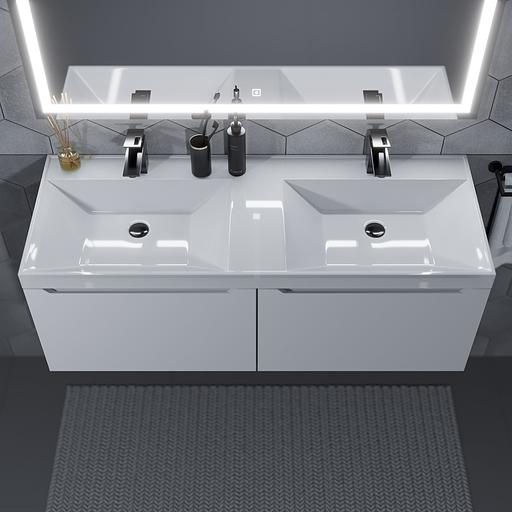 Раковина для ванной полувстраиваемая двойная Uperwood Classic 120 см, прямоугольная фото 2