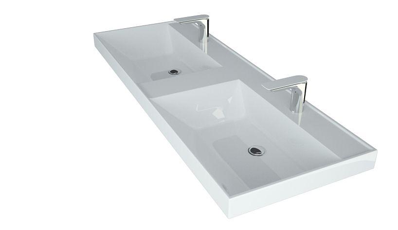 Раковина для ванной полувстраиваемая двойная Uperwood Classic 120 см, прямоугольная фото 4