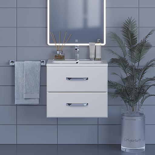 Тумба под раковину для ванной Uperwood Foster 60 см, подвесная, белая фото 3