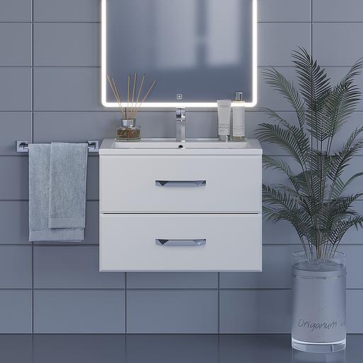 Тумба под раковину для ванной Uperwood Foster 70 см, подвесная, белая фото 1