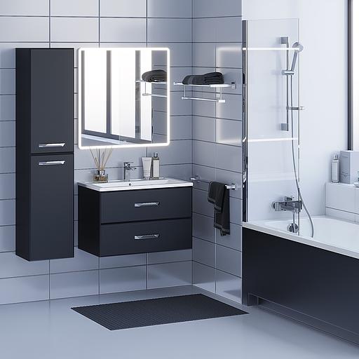 Тумба под раковину для ванной Uperwood Foster 80 см, подвесная, черная фото 9