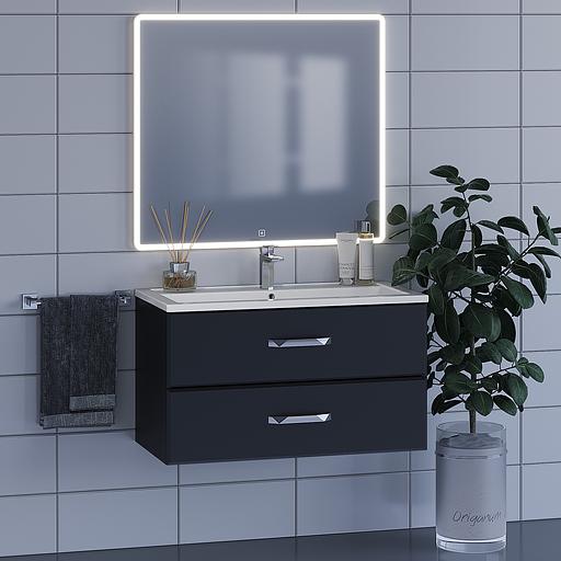 Тумба под раковину для ванной Uperwood Foster 90 см, подвесная, черная фото 3