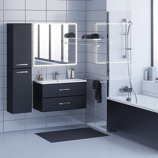 Тумба под раковину для ванной Uperwood Foster 90 см, подвесная, черная фото 7