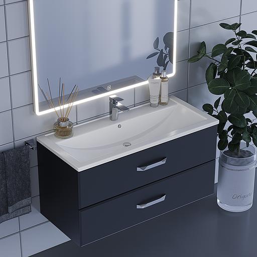 Тумба под раковину для ванной Uperwood Foster 100 см, подвесная, черная фото 4