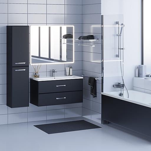 Тумба под раковину для ванной Uperwood Foster 100 см, подвесная, черная фото 7