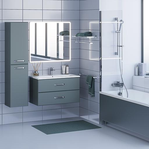 Тумба под раковину для ванной Uperwood Foster 90 см, подвесная, серый графит фото 7