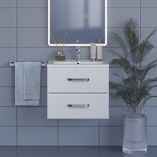 Тумба с раковиной для ванной Uperwood Foster 60 см, подвесная, белая фото 2