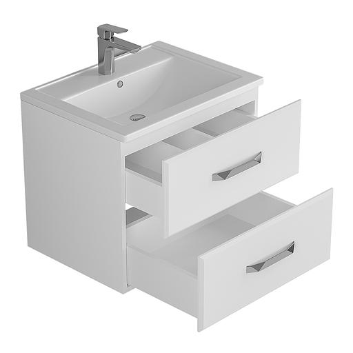 Тумба с раковиной для ванной Uperwood Foster 60 см, подвесная, белая фото 8