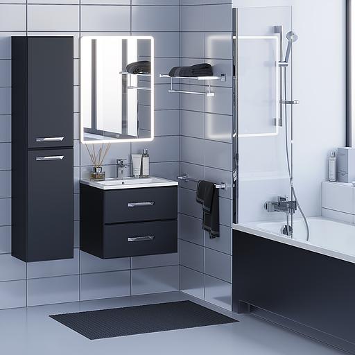 Тумба с раковиной для ванной Uperwood Foster 60 см, подвесная, черная фото 6