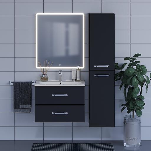 Тумба с раковиной для ванной Uperwood Foster 70 см, подвесная, черная фото 8