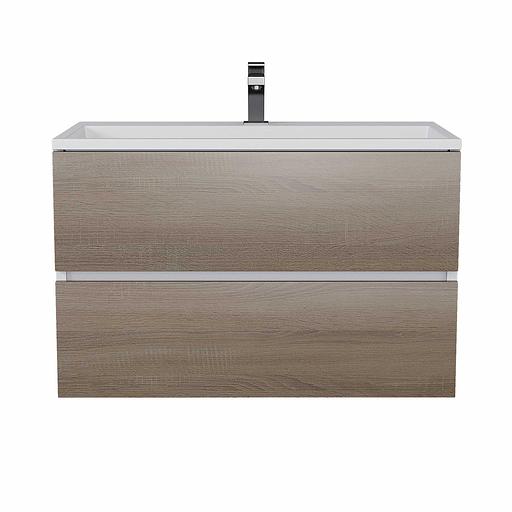 Тумба под раковину для ванной Uperwood Barsa 80 см, подвесная, белая/дуб сонома фото 5
