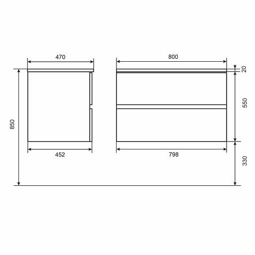Тумба под раковину для ванной Uperwood Barsa 80 см, подвесная, белая/дуб сонома фото 7