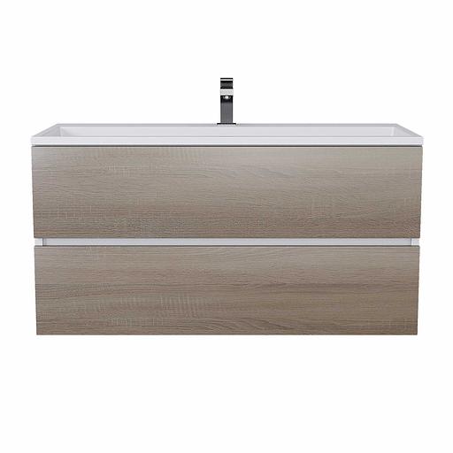 Тумба под раковину для ванной Uperwood Barsa 100 см, подвесная, белая/дуб сонома фото 5