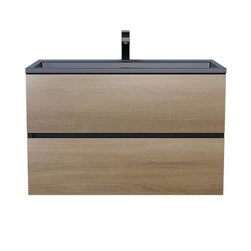 Раковина для ванной полувстраиваемая Uperwood Barsa 80 см, прямоугольная, черная фото 4