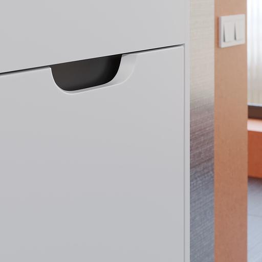 Тумба под раковину для ванной Uperwood Modul 50 см, подвесная, матовая, белая/графит фото 4