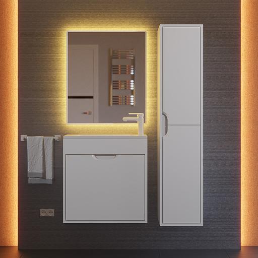 Тумба под раковину для ванной Uperwood Modul 60 см, подвесная, матовая, белая фото 5