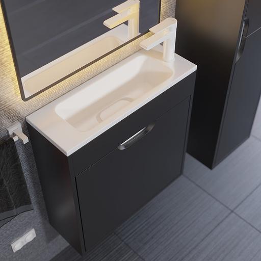 Тумба под раковину для ванной Uperwood Modul 60 см, подвесная, матовая, черная фото 2