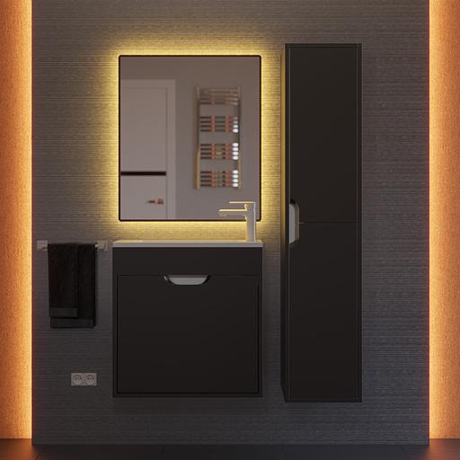 Тумба под раковину для ванной Uperwood Modul 60 см, подвесная, матовая, черная фото 8