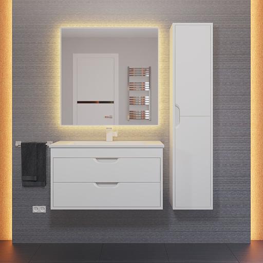 Тумба под раковину для ванной Uperwood Modul 80 см, подвесная, глянцевая, белая фото 9