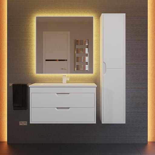 Тумба под раковину для ванной Uperwood Modul 80 см, подвесная, глянцевая, белая фото 10