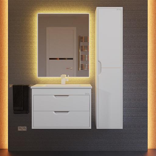 Тумба с раковиной для ванной Uperwood Modul 65 см, подвесная, глянцевая, белая фото 6