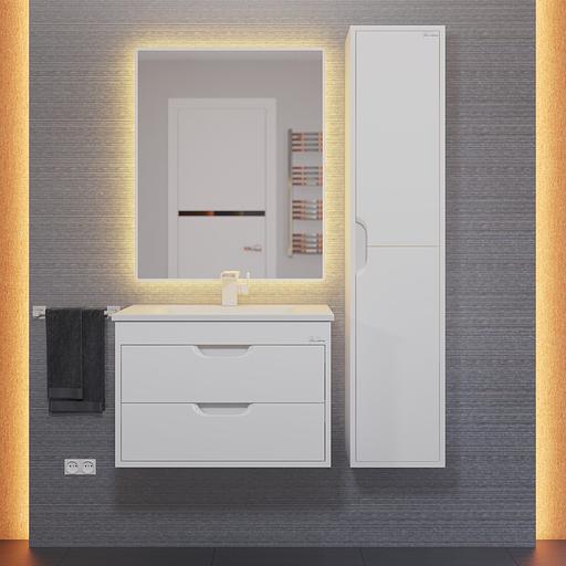 Тумба с раковиной для ванной Uperwood Modul 65 см, подвесная, глянцевая, белая фото 9